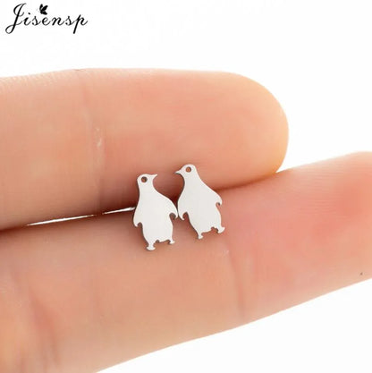 Multiple Mini Stainless Steel Bird Jewelry Earrings 2024 Trend For Women Girls Cute Crane Parrot Bee Hummingbird Studs oorbellen