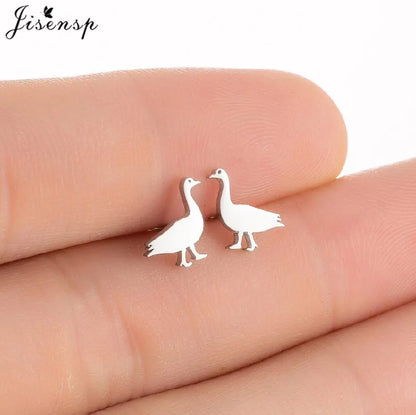 Multiple Mini Stainless Steel Bird Jewelry Earrings 2024 Trend For Women Girls Cute Crane Parrot Bee Hummingbird Studs oorbellen