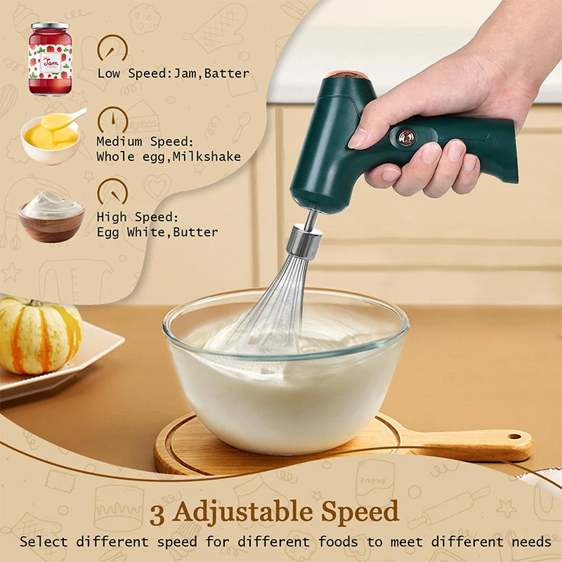 Electric Cordless Portable Plastic PP 23W Automatic Push Button Immersion Hand Blender Whisk 6 Blades Smoothies Maker Battery