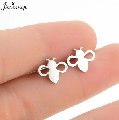 Multiple Mini Stainless Steel Bird Jewelry Earrings 2024 Trend For Women Girls Cute Crane Parrot Bee Hummingbird Studs oorbellen