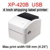 High Quality 4*6 Inches Sticker Label Printer 420B Direct Thermal Printer Shipping Label Printer