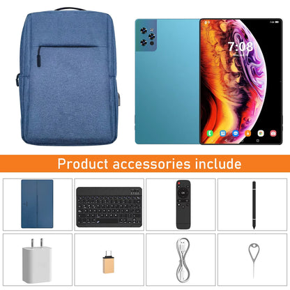 Pro16 Max 14-Inch Android 15 Tablet PC 5G WiFi 512GB Storage 12GB Work Keyboard Remote Control 10 Core GSM Padded Entertainment