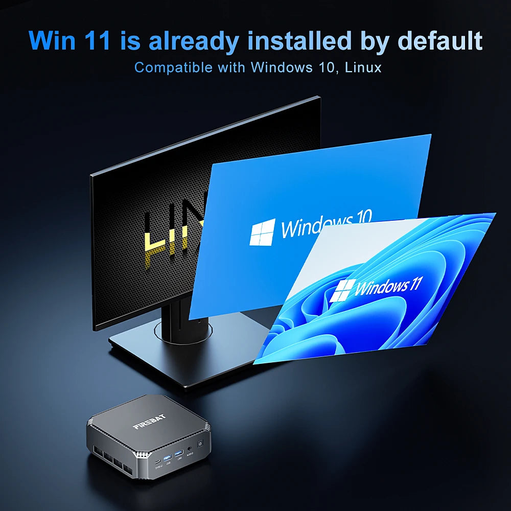 Free Shipping to US High Quality Brand New Firebat A6 Mini PC AMD Ryzen 7 6800H Processor Good Price US Plug Mini PC