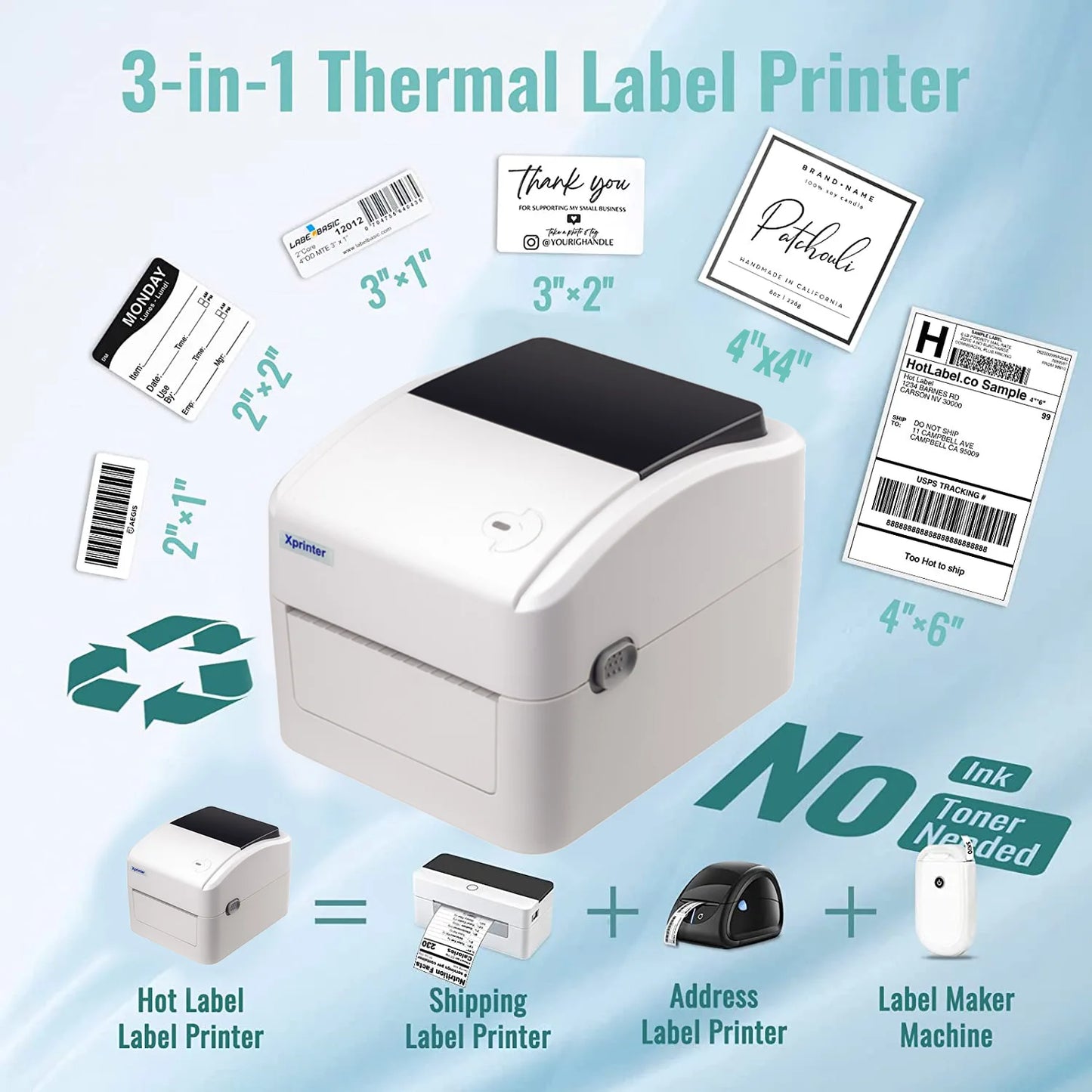 High Quality 4*6 Inches Sticker Label Printer 420B Direct Thermal Printer Shipping Label Printer