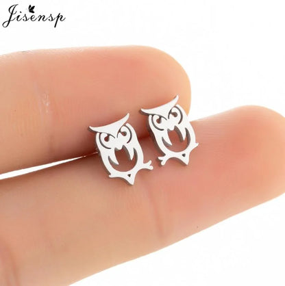 Multiple Mini Stainless Steel Bird Jewelry Earrings 2024 Trend For Women Girls Cute Crane Parrot Bee Hummingbird Studs oorbellen
