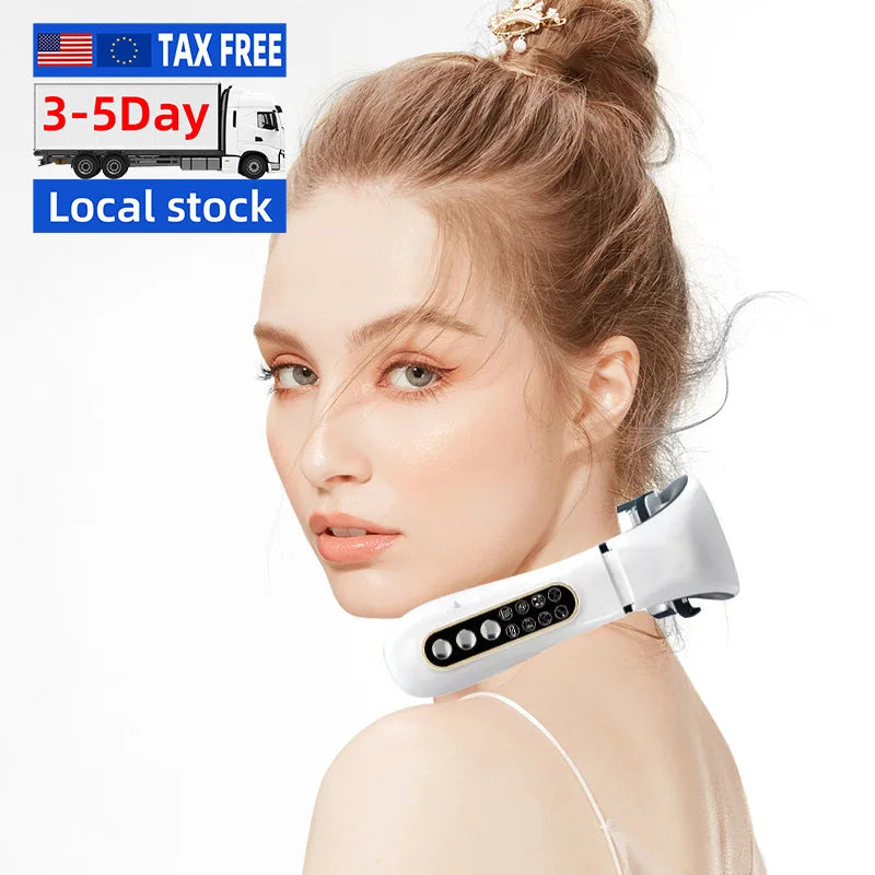 Eu Us in Stock Wireless Neck Massager Beauty Device Neck and Shoulder Massager Machines for Lifting Face