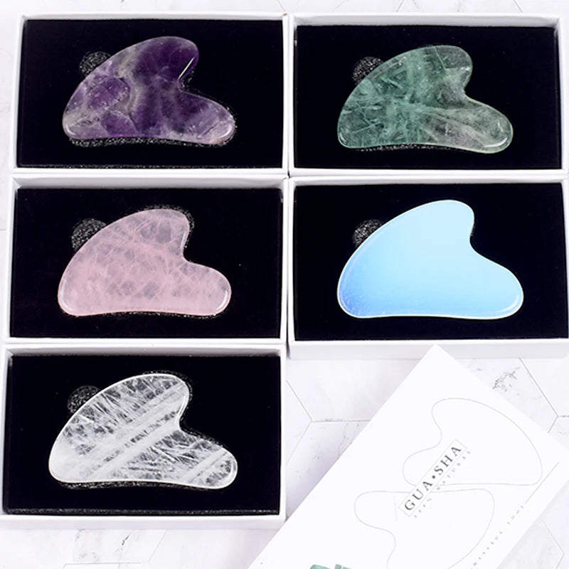 Jade Guasha Tool – Natural Stone Crystal Face & Body Massager for SPA & Healing