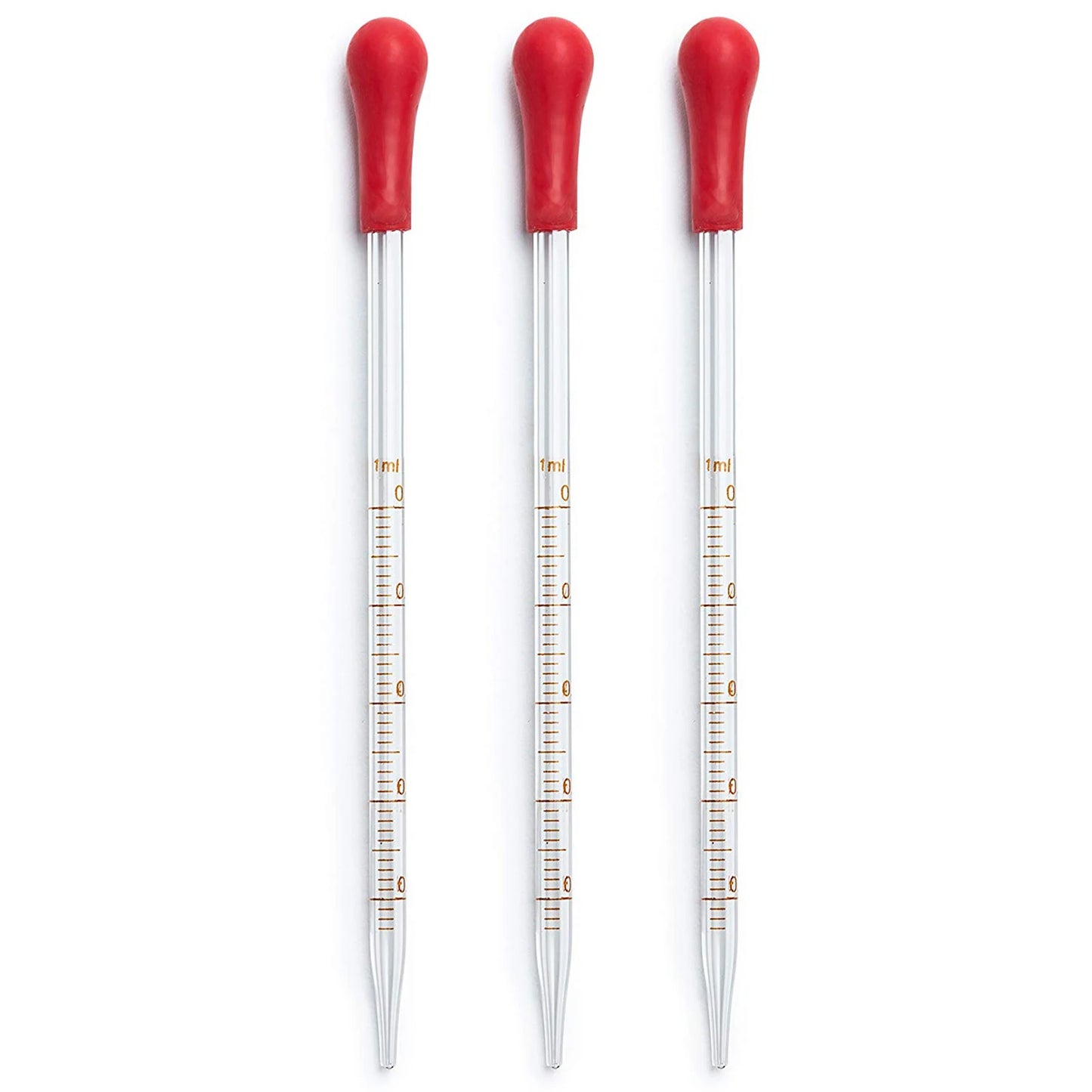 New-4 Measuring Cylinder - 5ml, 10ml, 50ml, 100ml - Premium Glass - Contains 2 Cleaning Brushes + 3 x 1ml Glass Pipettes