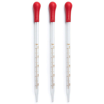 New-4 Measuring Cylinder - 5ml, 10ml, 50ml, 100ml - Premium Glass - Contains 2 Cleaning Brushes + 3 x 1ml Glass Pipettes