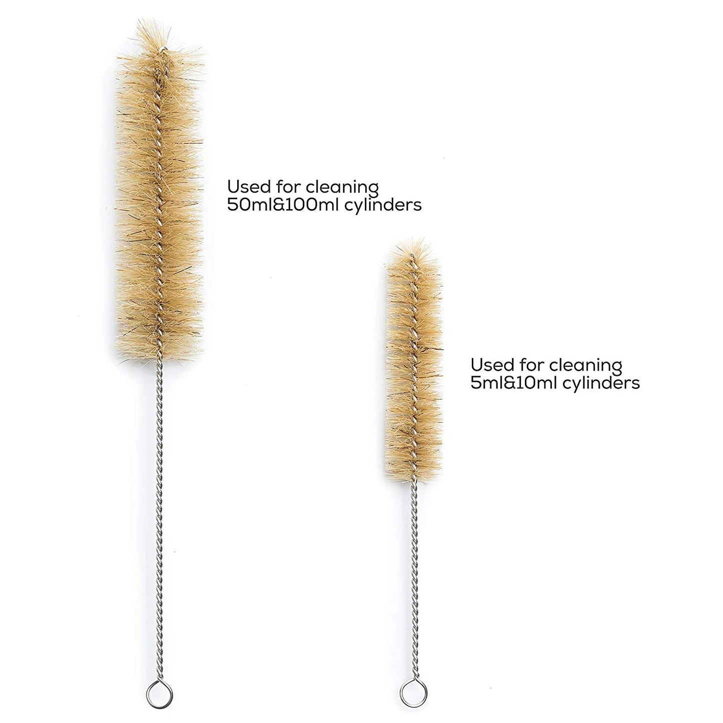 New-4 Measuring Cylinder - 5ml, 10ml, 50ml, 100ml - Premium Glass - Contains 2 Cleaning Brushes + 3 x 1ml Glass Pipettes