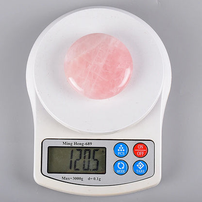 Big 60mm Rose Quartz Chakra Palm Stone Healing SPA Reiki Crystal Energy Stone