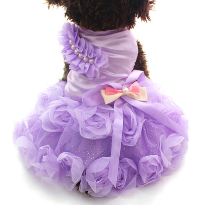 Royal Pup Princess Tutu Dress – Rosette & Bow Pet Skirt for Dogs & Cats