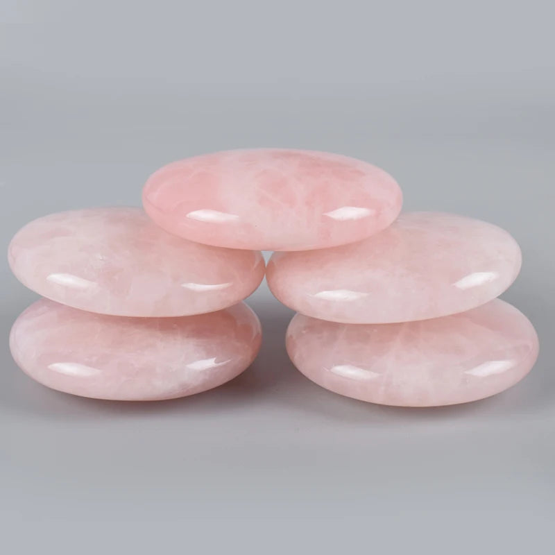 Big 60mm Rose Quartz Chakra Palm Stone Healing SPA Reiki Crystal Energy Stone
