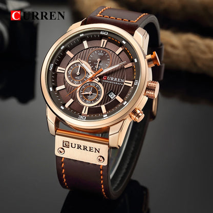 CURREN Luxury Men’s Quartz Watch Chronograph Sport Date Fashion Wristwatch 2025