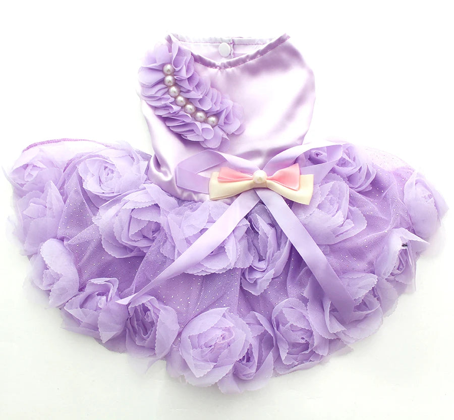 Royal Pup Princess Tutu Dress – Rosette & Bow Pet Skirt for Dogs & Cats