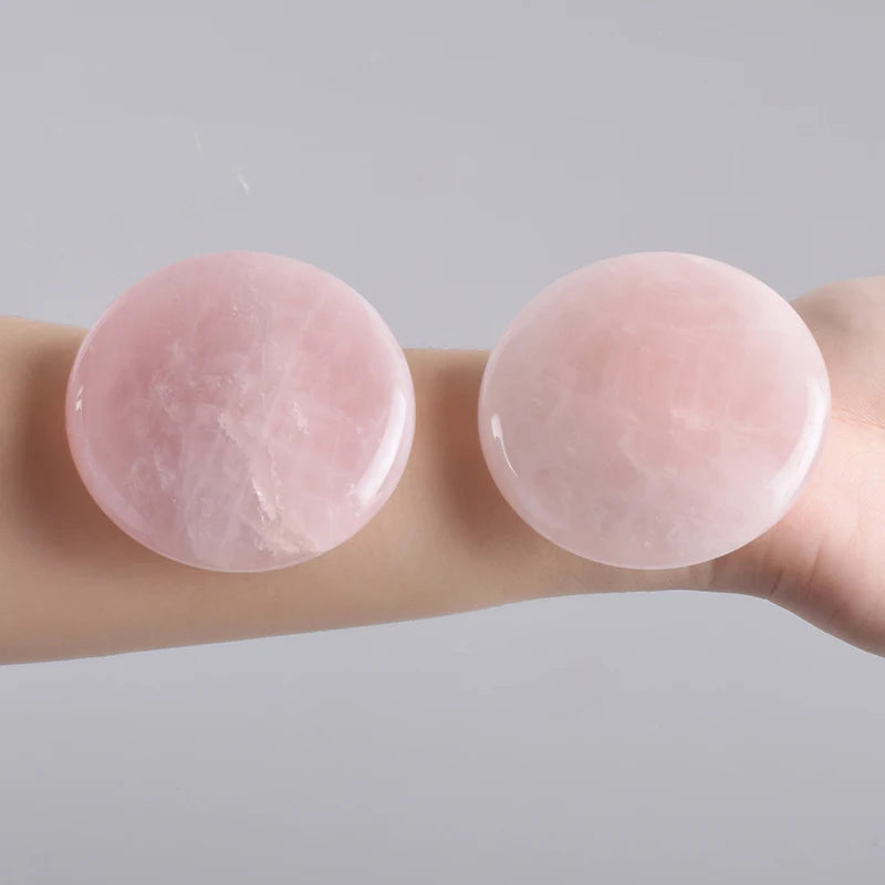 Big 60mm Rose Quartz Chakra Palm Stone Healing SPA Reiki Crystal Energy Stone
