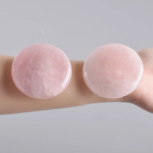 Big 60mm Rose Quartz Chakra Palm Stone Healing SPA Reiki Crystal Energy Stone