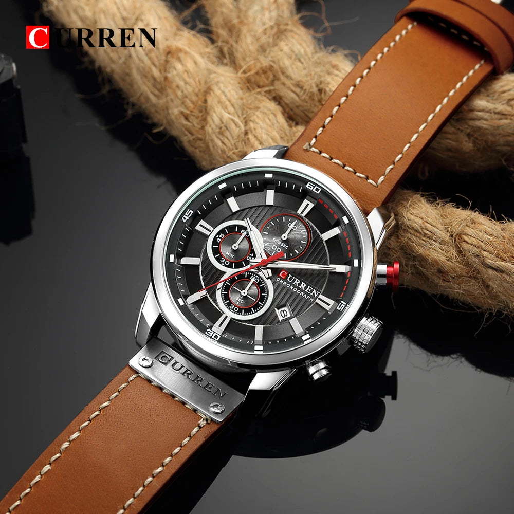 CURREN Luxury Men’s Quartz Watch Chronograph Sport Date Fashion Wristwatch 2025
