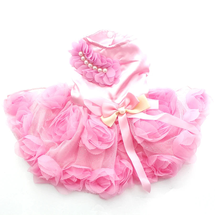 Royal Pup Princess Tutu Dress – Rosette & Bow Pet Skirt for Dogs & Cats