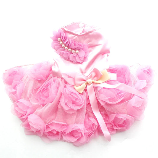 Royal Pup Princess Tutu Dress – Rosette & Bow Pet Skirt for Dogs & Cats