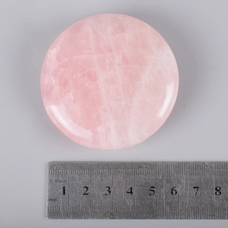Big 60mm Rose Quartz Chakra Palm Stone Healing SPA Reiki Crystal Energy Stone