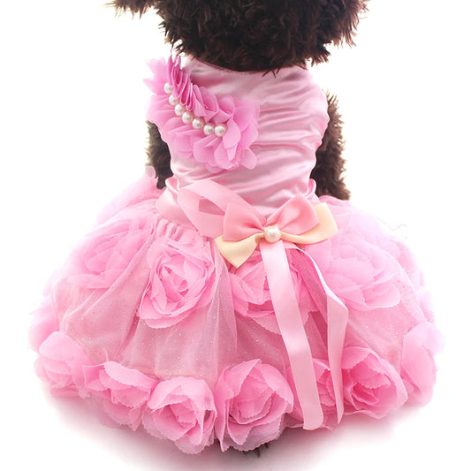 Royal Pup Princess Tutu Dress – Rosette & Bow Pet Skirt for Dogs & Cats