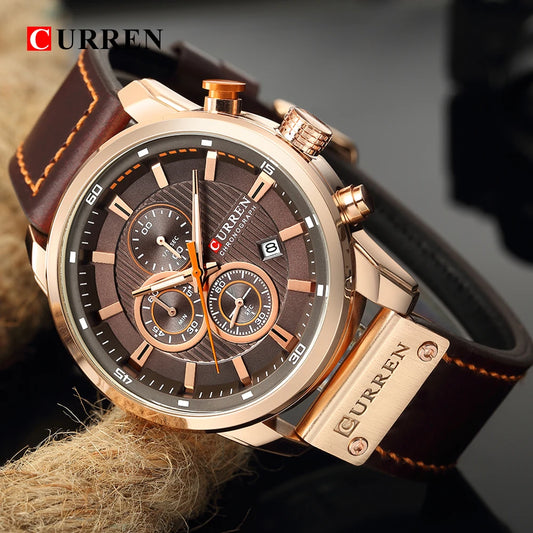 CURREN Luxury Men’s Quartz Watch Chronograph Sport Date Fashion Wristwatch 2025