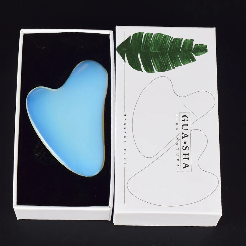 Jade Guasha Tool – Natural Stone Crystal Face & Body Massager for SPA & Healing
