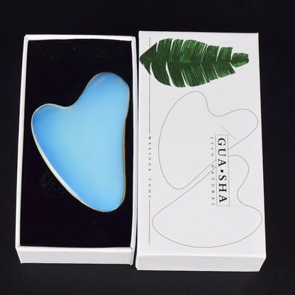 Jade Guasha Tool – Natural Stone Crystal Face & Body Massager for SPA & Healing