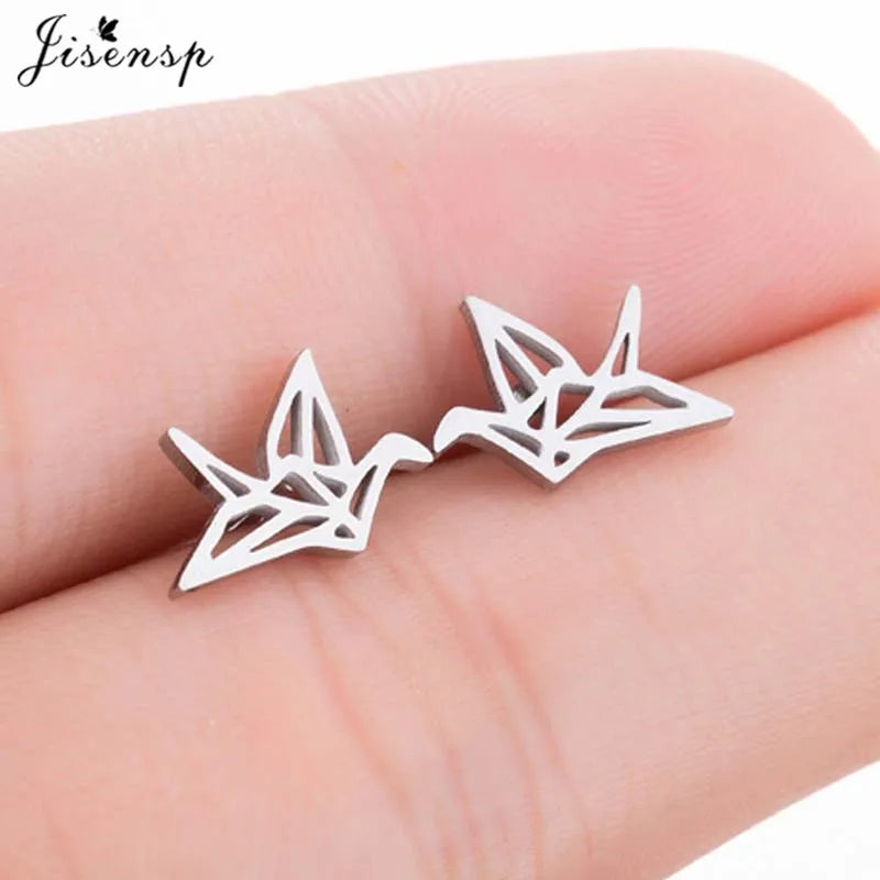 Multiple Mini Stainless Steel Bird Jewelry Earrings 2024 Trend For Women Girls Cute Crane Parrot Bee Hummingbird Studs oorbellen