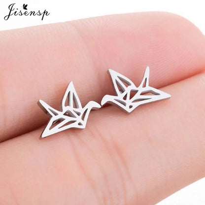 Multiple Mini Stainless Steel Bird Jewelry Earrings 2024 Trend For Women Girls Cute Crane Parrot Bee Hummingbird Studs oorbellen
