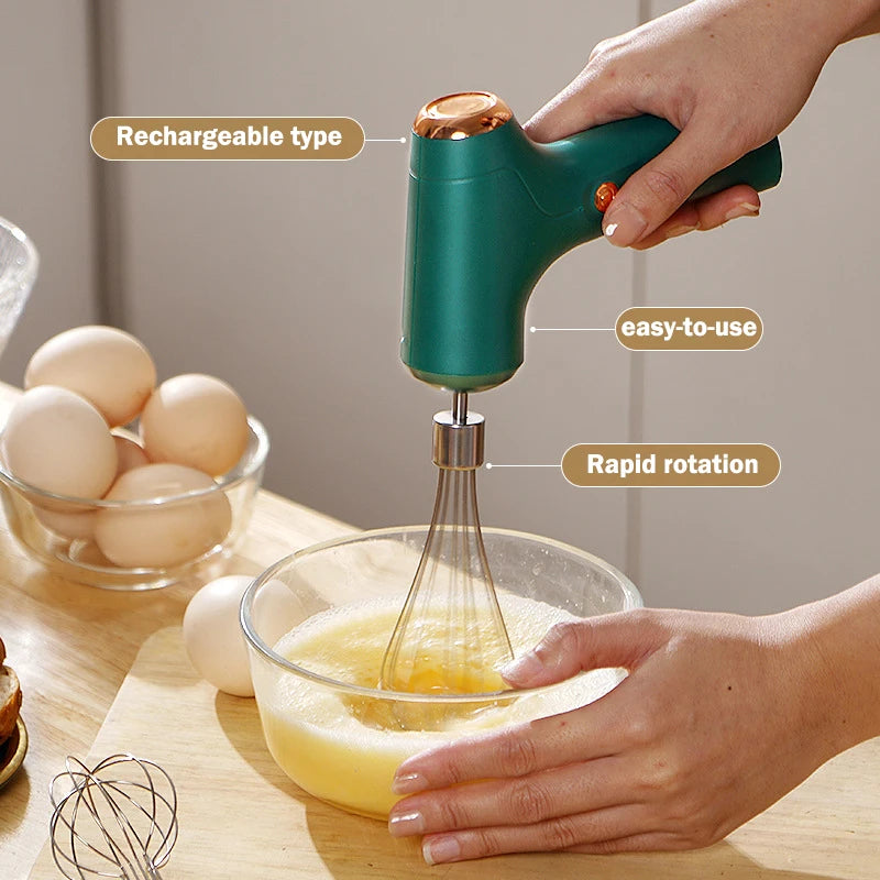 Electric Cordless Portable Plastic PP 23W Automatic Push Button Immersion Hand Blender Whisk 6 Blades Smoothies Maker Battery