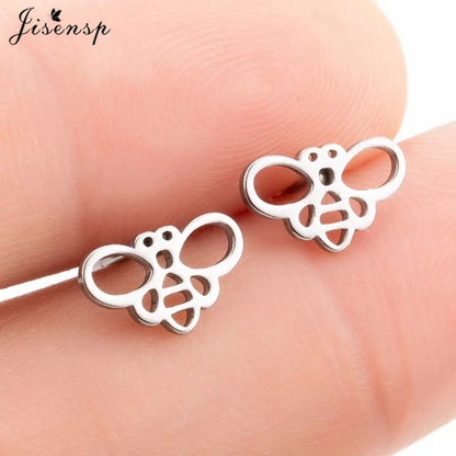 Multiple Mini Stainless Steel Bird Jewelry Earrings 2024 Trend For Women Girls Cute Crane Parrot Bee Hummingbird Studs oorbellen