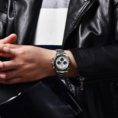 PAGANI DESIGN PD-1644 Meteorite Dial Quartz Watch Men 100M Sapphire Chronograph