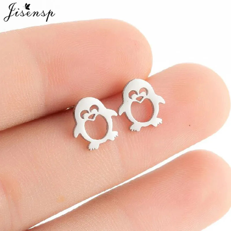 Multiple Mini Stainless Steel Bird Jewelry Earrings 2024 Trend For Women Girls Cute Crane Parrot Bee Hummingbird Studs oorbellen
