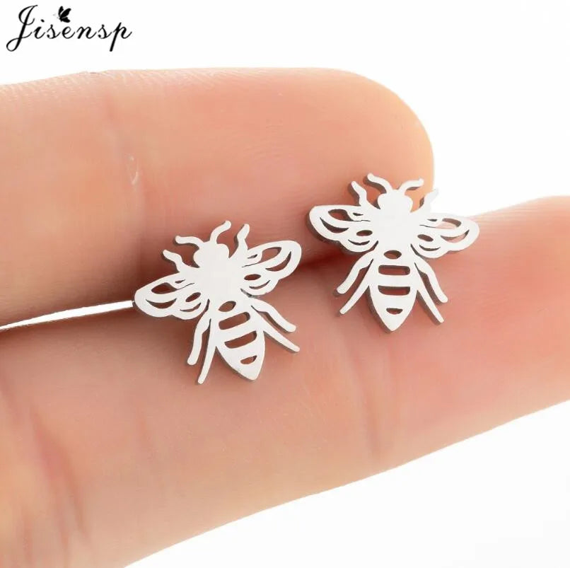 Multiple Mini Stainless Steel Bird Jewelry Earrings 2024 Trend For Women Girls Cute Crane Parrot Bee Hummingbird Studs oorbellen