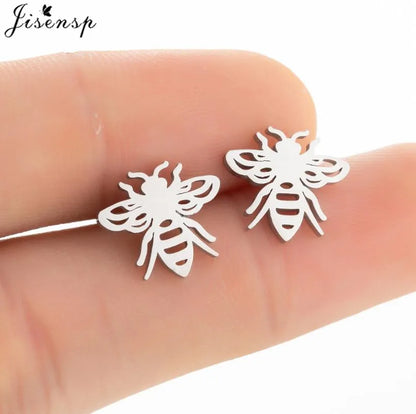 Multiple Mini Stainless Steel Bird Jewelry Earrings 2024 Trend For Women Girls Cute Crane Parrot Bee Hummingbird Studs oorbellen