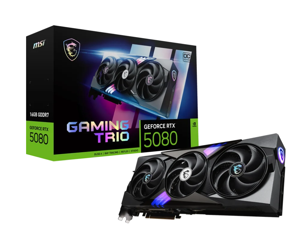 MSI GeForce RTX 5080 16G GAMING TRIO OC Graphics Card