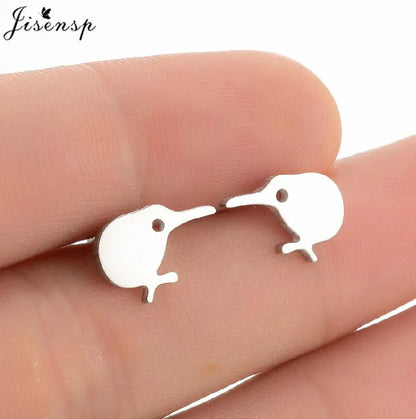 Multiple Mini Stainless Steel Bird Jewelry Earrings 2024 Trend For Women Girls Cute Crane Parrot Bee Hummingbird Studs oorbellen