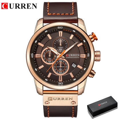 CURREN Luxury Men’s Quartz Watch Chronograph Sport Date Fashion Wristwatch 2025