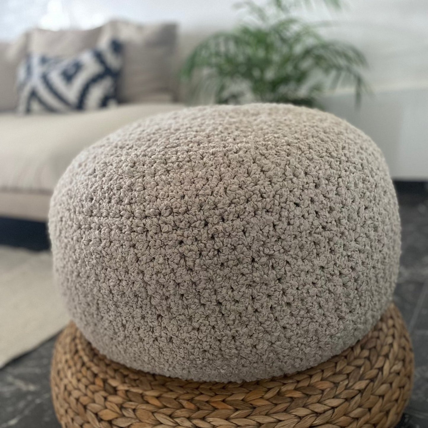 Bouclé Ottoman Pouf Cover