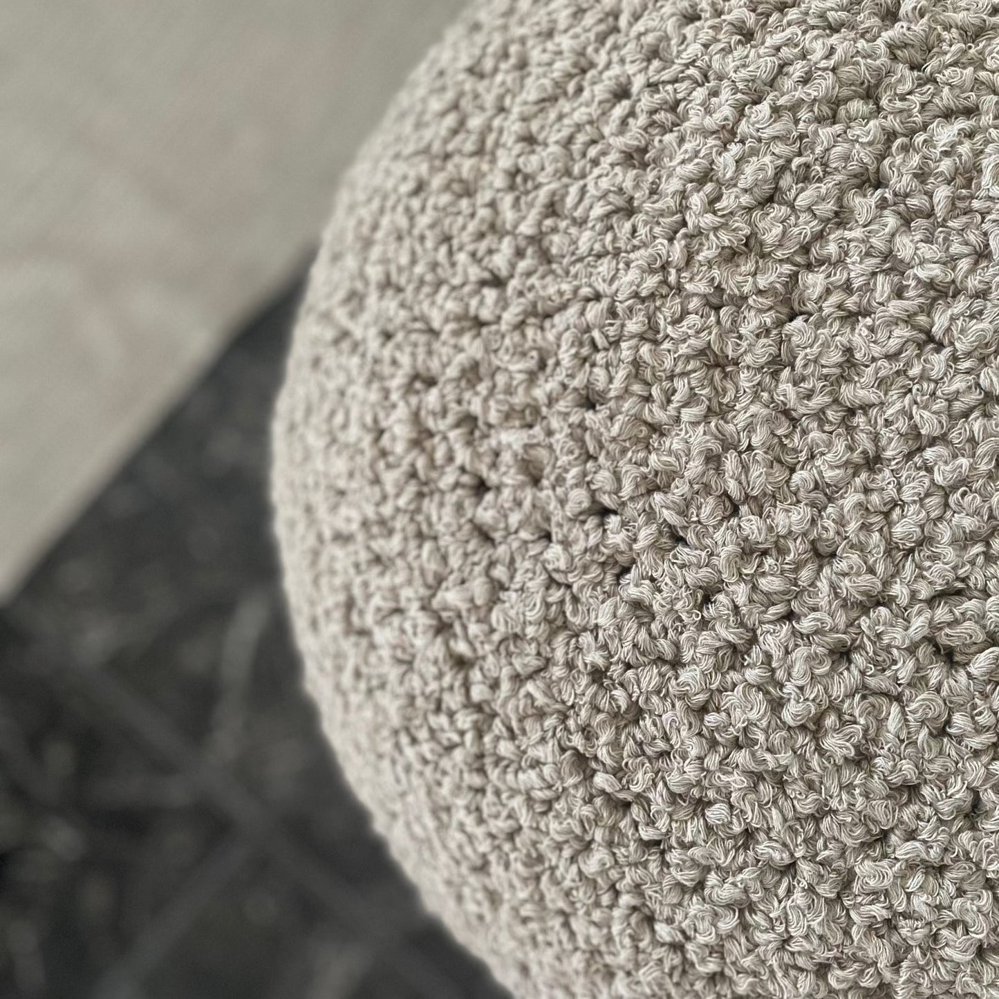 Bouclé Ottoman Pouf Cover