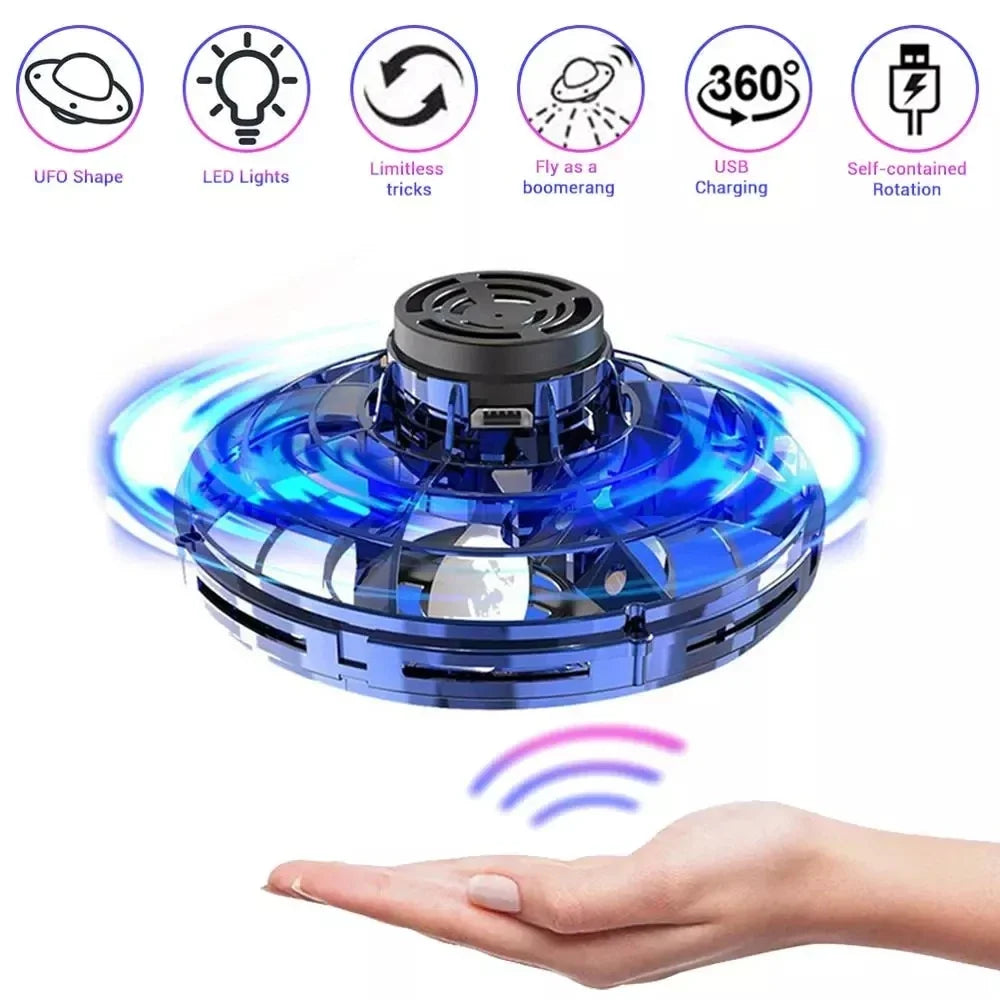 Magic Flying Drone UFO Spinner – LED Light-Up Hand-Controlled Flying Orb for Kids & Adults