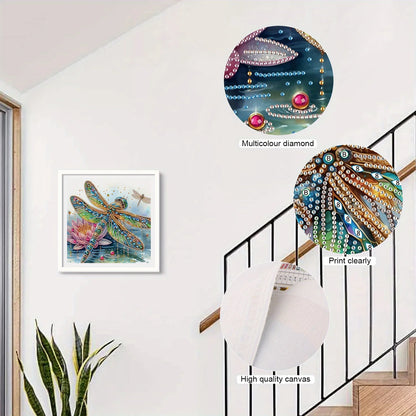 DIY dragonfly 5D Special Shape Diamond Art Kits for Beginners,Diamond Art Painting Kits for Home Wall Decoration Gift