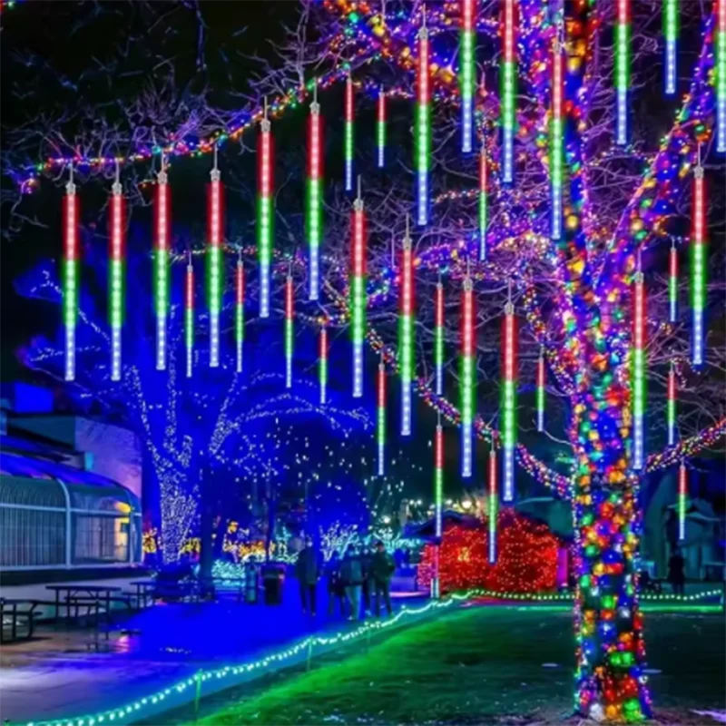 30/50cm Solar LED Meteor Shower Rain Lights Holiday String Lights Waterproof Garden Light Christmas Wedding Decoration