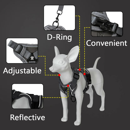 Pet Harness and Leash Set Reflective Walking Puppy Vest Chest Strap For Small Dogs Cats Breathable Outdoor Harnesses With D-Ring