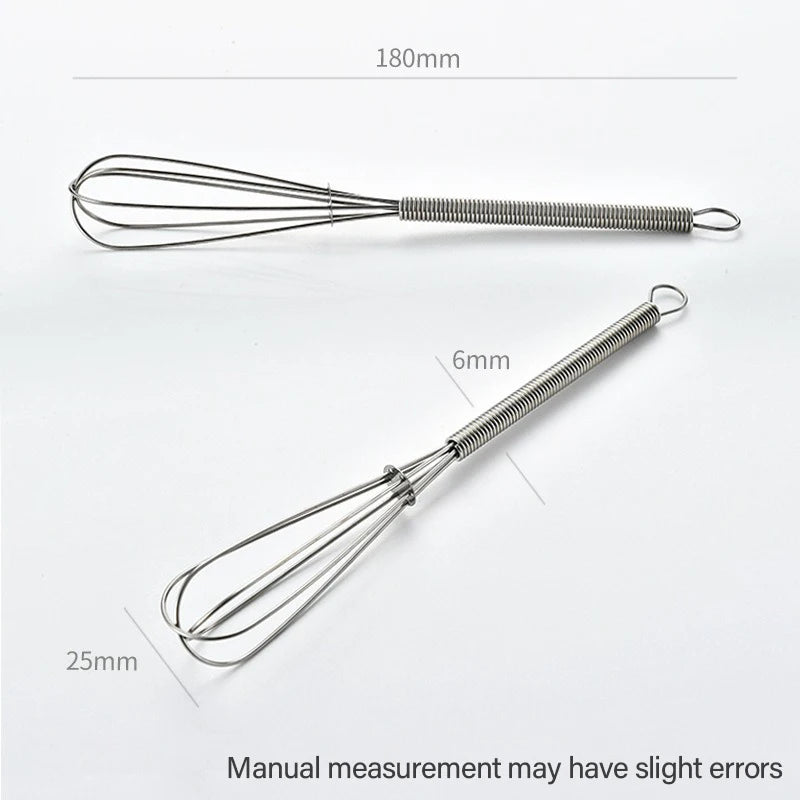 1/2pcs 3-wire Mini Stainless Steel Balloon Balloon Beater,Cuisine Manual Whisk Kitchen Manual Frother Pastry Whip