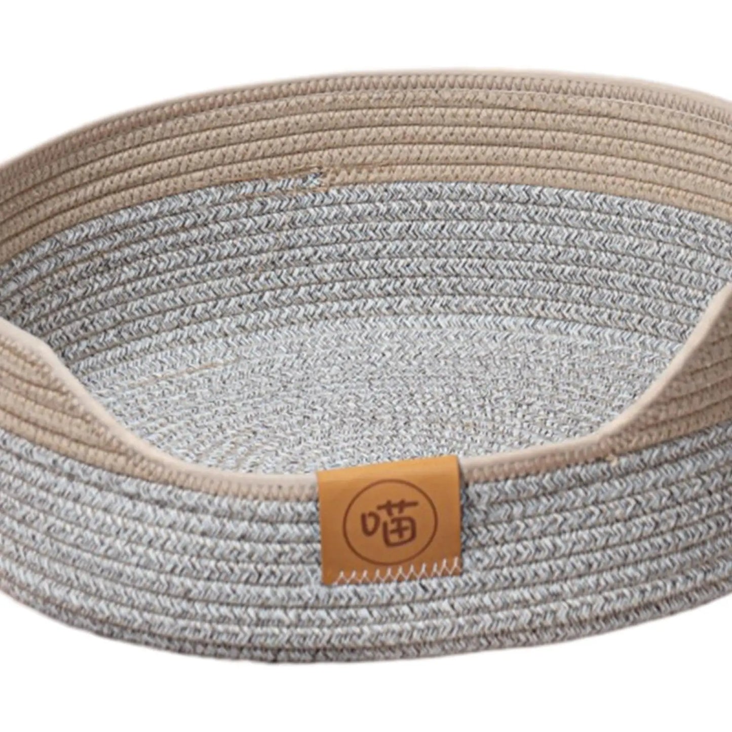 Rope Woven Cat Bed Basket Portable Lounge Bed Comfortable Rest Kitty Bed