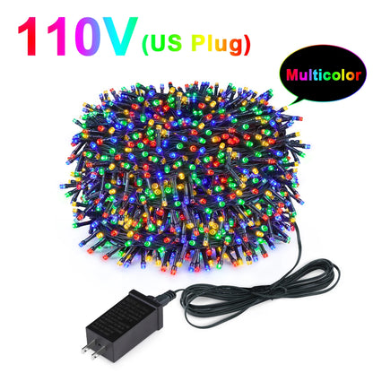 Christmas Decor Lights for Home Village 2024 24V LED String 20m 30m Fairy Garland for Chrismas Tree Country Yard Garden Wedding