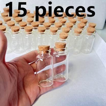 15/36/70 pcs 25ml Glass Bottles Cork Stopper Tiny Test Tube Jars Clear Mini Containers DIY Wedding Favors Wishing Bottles
